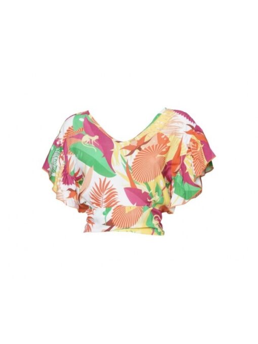 Boho μπλούζα "TROPICAL PAPAYA" - Image 2