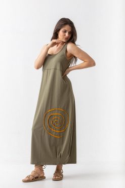 Φόρεμα maxi βαμβ. σπείρα